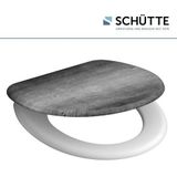 SCHÜTTE WC-Bril 82155 INDUSTRIAL GREY - Duroplast - Soft Close - Verchroomde Scharnieren - Decor - 1-zijdige Print