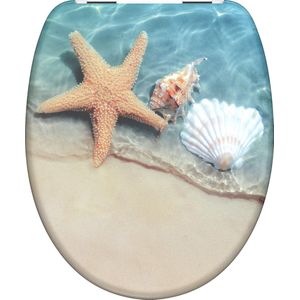 SCHÜTTE WC-Bril 82196 - Duroplast - Soft Close - Verchroomde Scharnieren - BEACH Decor