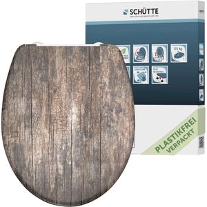 Duroplast WC-Sitz OLD WOOD, mit Absenkautomatik und Schnellverschluss