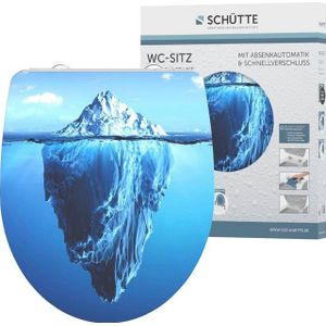SCHÜTTE WC-Bril 82579 ICEBERG - High Gloss - Duroplast - Soft Close - Afklikbaar - RVS-Scharnieren - Belastbaar tot 175 kg - Decor - 1-zijdige Print