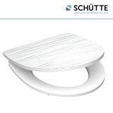 SCHÜTTE WHITE WAVE WC-bril Duroplast HG, hoogglanzende toiletbril met automatische sluiting, snelsluiting voor eenvoudige reiniging, max. belasting van de wc-bril 150 kg, 82584