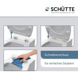 SCHÜTTE WHITE WAVE WC-bril Duroplast HG, hoogglanzende toiletbril met automatische sluiting, snelsluiting voor eenvoudige reiniging, max. belasting van de wc-bril 150 kg, 82584