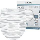 SCHÜTTE WHITE WAVE WC-bril Duroplast HG, hoogglanzende toiletbril met automatische sluiting, snelsluiting voor eenvoudige reiniging, max. belasting van de wc-bril 150 kg, 82584