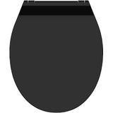 SCHÜTTE WC-Bril 82710 SLIM BLACK - Duroplast - Super Dun - Soft Close - Afklikbaar - RVS-Scharnieren - Gelakt - Zwart Mat