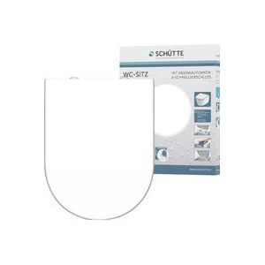 Toiletzitting Schutte White Duroplast Met Soft Close En Quick Release D-Vorm Gelakt Wit Schütte