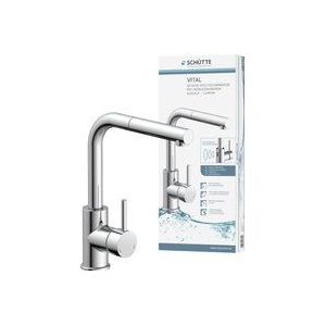 SCHÜTTE 99700 VITAL Sensor-wastafelarmatuur keuken, keukenkraan met uittrekbare douche, automatische kraan met sensor, mengkraan voor de gootsteen, contactloze infrarood armatuur, chroom