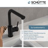 SCHÜTTE Vital Design Keukenkraan - met Sensor - uittrekbare uitloop - Mat Zwart