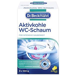 Dr. Beckmann Actieve kool wc-schuim | voor intensieve reinheid in het toilet | met actieve kool | 3 x 100 g