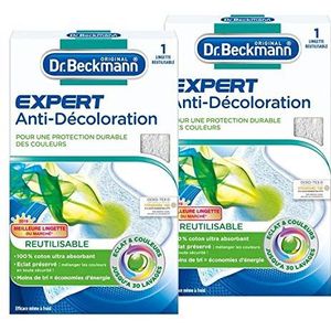 Dr. Beckmann – reinigingsdoek tegen verkleuring, herbruikbaar, 1 stuk – bescherming tegen verbleken en behoud van kleurglans – vezels van 100% katoen voor maximaal 30 wasbeurten.