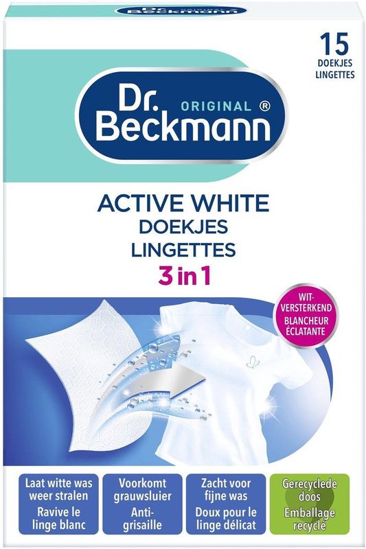 Dr. Beckmann Active White Sheets - 15 stuks