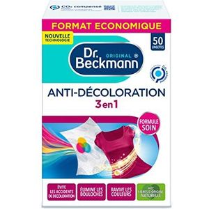 Dr. Beckmann - Anti-décoloration 3en1 - Feuille Lingettes protection ultime - 50 lingettes, Sans parfum