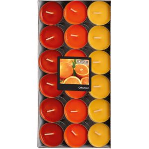 Geur theelichtjes/waxinelichtjes - Mega pack - 36x - Sinaasappel aroma - 4,5 branduren