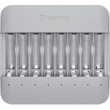 VARTA Batterijlader voor oplaadbare AA/AAA-batterijen, tot 8 batterijen, Eco Charger Pro Multi, enkele baylading, behuizing van 75% gerecycled materiaal, niet uitgerust