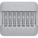 VARTA Acculader voor oplaadbare AA/AAA batterijen, tot 8 batterijen, Eco Charger Pro Multi, enkele bay lading, behuizing van 75% gerecyclede materialen, niet uitgerust