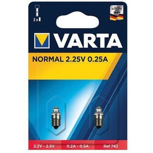Varta - LAMP742 742 gloeilamp met schroefvoet 2,25 V 0,25 A 143944 Argon, transparant, 2 stuks
