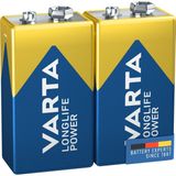 Varta - longlife Power 9V Bli 2 9 v Block-Batterie Alkali-Mangan 580 mAh 9 v 2 St.