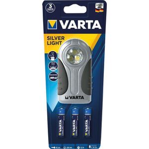Varta LED zaklamp Silver Light, 28lm, incl. 3x alkaline AAA batterijen, retail blister