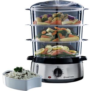 Russell Hobbs 19270-56, 3 Korb/Körbe, Schwarz, Edelstahl, Freistehend, Drehregler, Vorderseite, Edelstahl