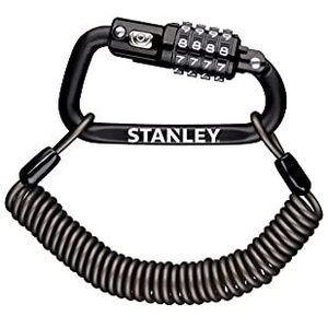 Stanley 4 Digit karabijnsloten, inclusief 180 cm kabel in het zwart