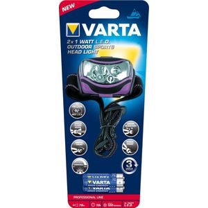 Varta Outdoor Sport 2 x LED Hoofdlamp - Lila