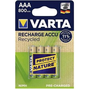 VARTA AAA Batterijen Oplaadbaar - 8 Stuks 1000 MAh Ni-MH | Direct Klaar Voor Gebruik | Geen Geheugeneffect | Perfect Voor Afstandsbediening, Zaklamp, Muis