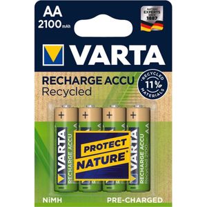 Varta Recycled AA Oplaadbare Batterij 2100mAh - 4 Stuks