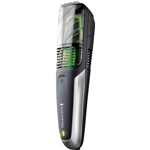 Remington Vacuüm baard- en stoppeltrimmer (vacuüm om getrimd haar op te vangen, titanium messen, verstelbare kam, detailmes voor styling en randen, lithiumvermogen, draadloos, 60 minuten looptijd)