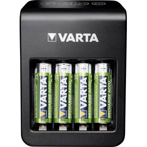 VARTA Varta LCD Plug Charger+ 4x 56706 Rundzellen-Ladegerät NiMH Micro (AAA) Rundzellen-Lader