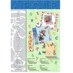 Ursus 62550039 Stream - letters en cijfers - koningsblauw - ca. 23 x 33 cm - 3 vellen met warmte-isolerend oppervlak, hittebestendig - ideaal om te knutselen