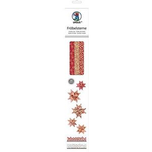 Ursus 34890000F papieren stroken voor kroebelsterren, rood/wit/zwart, 2 verschillende maten voor ca. 15 sterren, klassieke Kerstmis 3489000F