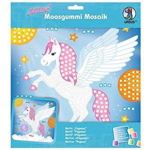 Ursus 8420015 schuimrubber stickerset 432 stuks Pegasus mozaïek glitter mozaïek stickers voor het maken van schuimrubber stickers in verschillende kleuren, model, houder, doe-het-zelf-handleiding inbegrepen