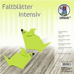 Ludwig Bähr Faltblätter Intensiv Uni 20x20cm VE=100 Blatt hellgrün