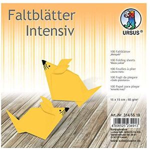 Ludwig Bähr Faltblätter Intensiv Uni 15x15cm VE=100 Blatt maisgelb