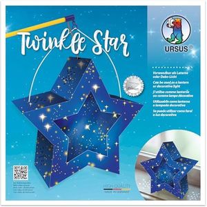 Twinkle Star sterrenhemel, ca. lantaarns - 19,3 x 18,3 x 8 cm - ruwe ster van 300 g/m² fotokarton - laser en gegroefd - 2 sterren van 115 g/m² helder papier