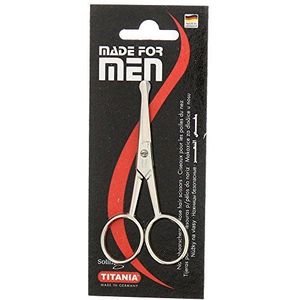 TITANIA Neushaarschaar, mannen, gebogen, Solingen kwaliteit, ongeveer 9,5 cm, per stuk verpakt (1 x 22 g)