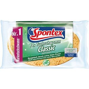 Spontex Doekspons Classic, super absorberende doeksponzen, universeel inzetbaar (1 x 3 stuks)