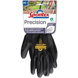 Spontex Precision handschoenen, ideaal voor fijn werken in droge ruimtes, met PU-coating, hoge tastgevoeligheid, kleur niet vrij te kiezen, maat M, 1 paar