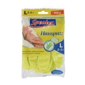 Spontex Hausputz 10 paar handschoenen voor alle reinigings- en onderhoudswerkzaamheden in het huishouden, handig en robuust, van binnen gevlokt met katoen, maat L (10 x 1 paar)