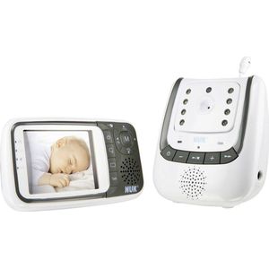 NUK Eco Control + Babyfoon met camera - Stralingsvrij en met terugspreekfunctie - Wit / Antraciet