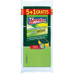 Spontex Éponge de Nettoyage DUO Anti-graisse 5 + 1 Gratuite, Lot de 6 x 6 (36 pièces)