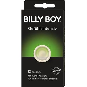 Billy Boy Gevoelige condooms met meer vrije ruimte, transparant, verpakking van 12 stuks