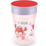 NUK Magic Cup leerbeker, 360° lekvrije rand, 8+ maanden, BPA-vrij, 230 ml, krab (rood)