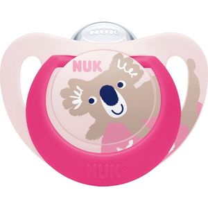 NUK Star Baby fopspeen | 18-36 maanden | Day & Night fopspeen | BPA-vrije siliconen | roze koala | 2-delig