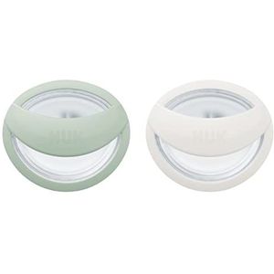 NUK MommyFeel Babyfopspeen 0-9 maanden, borstvoeding, BPA-vrije siliconen, mint en gebroken wit, 2 stuks