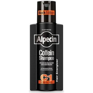 Alpecin Cafeïne Shampoo C1 Black met Nieuwe Geur 250ml | Natuurlijke Haargroei Shampoo voor Mannen