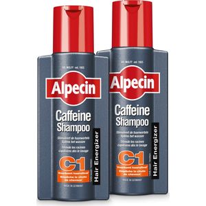 Alpecin Cafeïne Shampoo C1 2x 250ml | Voorkomt en Vermindert Haaruitval | Natuurlijke Haargroei Shampoo voor Mannen