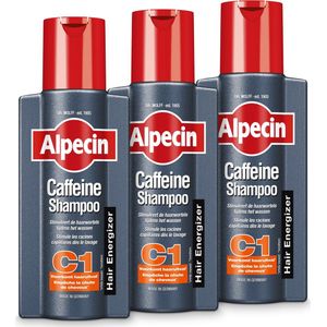 Alpecin Cafeïne Shampoo C1 3x 250ml | Voorkomt en Vermindert Haaruitval | Natuurlijke Haargroei Shampoo voor Mannen