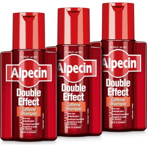 Alpecin Double Effect 3x 200ml | Anti roos en natuurlijke haargroei shampoo | Voorkomt en Vermindert Haaruitval