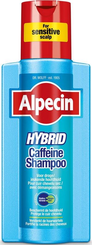 Alpecin Hybrid Shampoo 250ml | Natuurlijke haargroei shampoo voor gevoelige en droge hoofdhuid