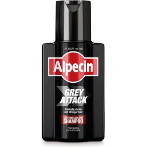 Alpecin Grey Attack Cafeïne & Kleur Shampoo voor Mannen 1x 200ml | Geleidelijk donkerder en voller haar | Natuurlijk ogend kleureffect voor zichtbaar minder grijs haar | Tegen dunner wordend haar